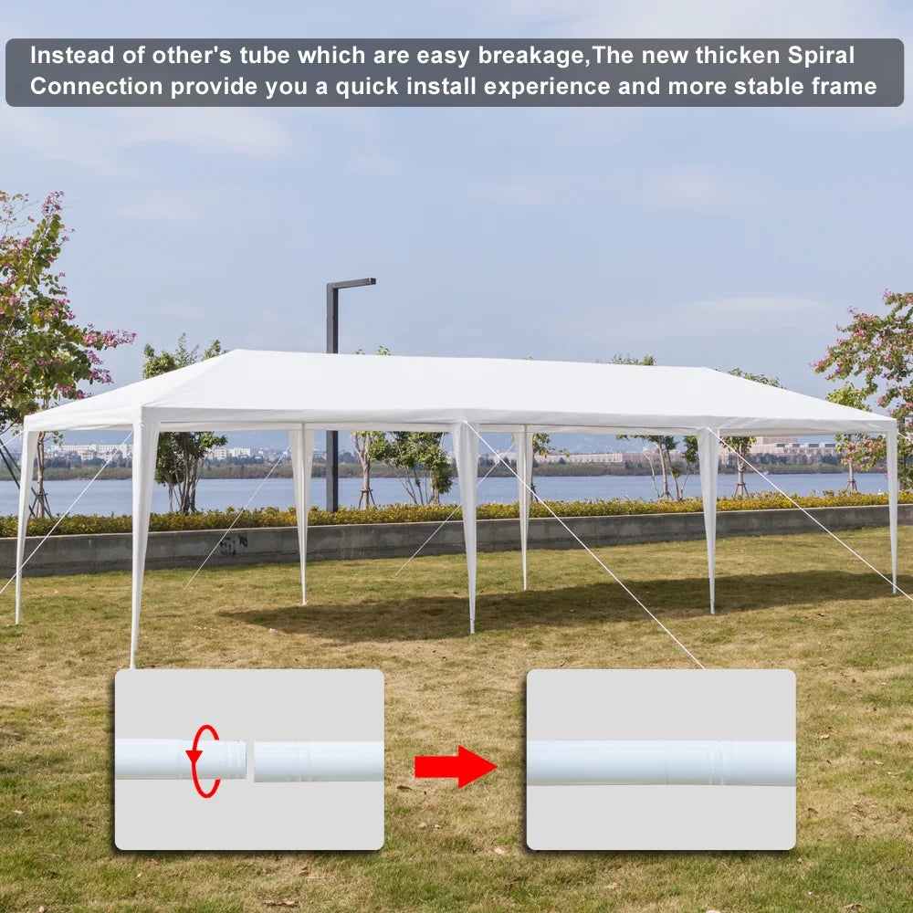 10' x 30' Waterproof Folding Canopy Tent with 5 Removable Sidewalls A6304