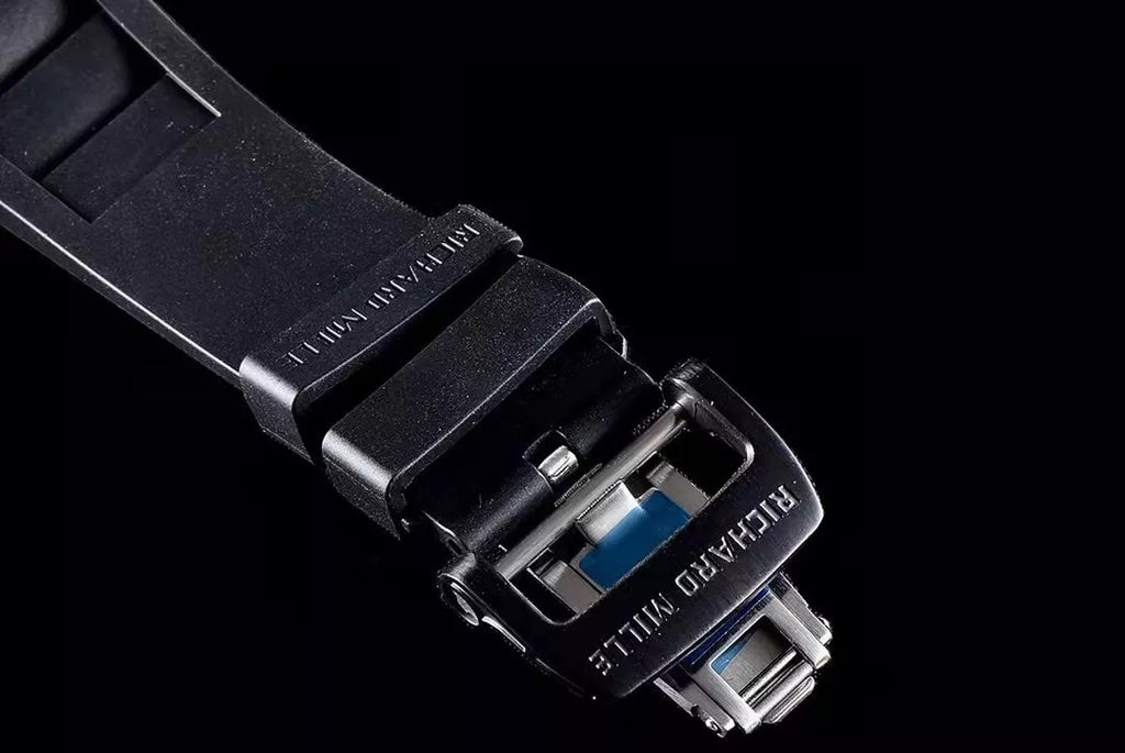 Black Bezel Blue Dial Black Rubber Strap Watch A409