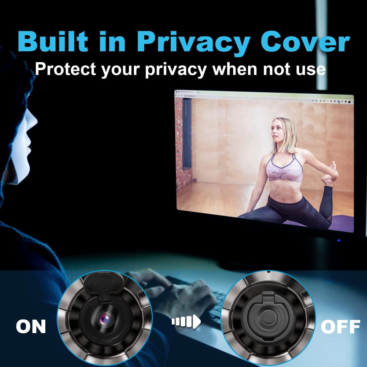 1080P Auto-Focus Webcam with Ring Light and Microphone W7527