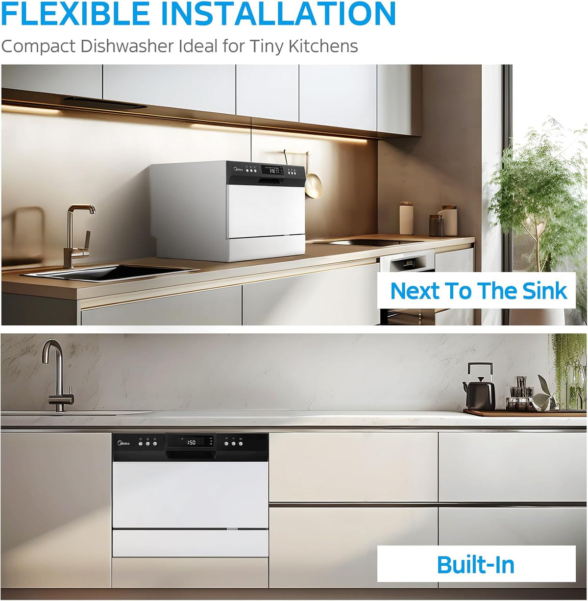 White Portable Dishwasher, 6 Place Settings A849