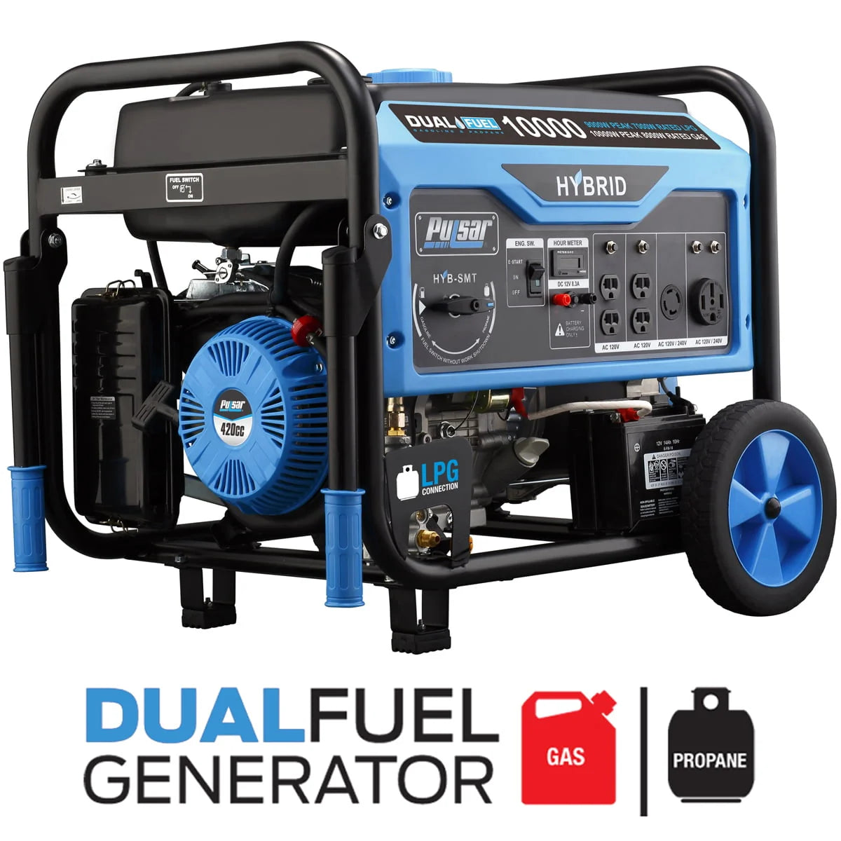 10,000-Watt Dual Fuel Portable Generator with Electric Start N36747