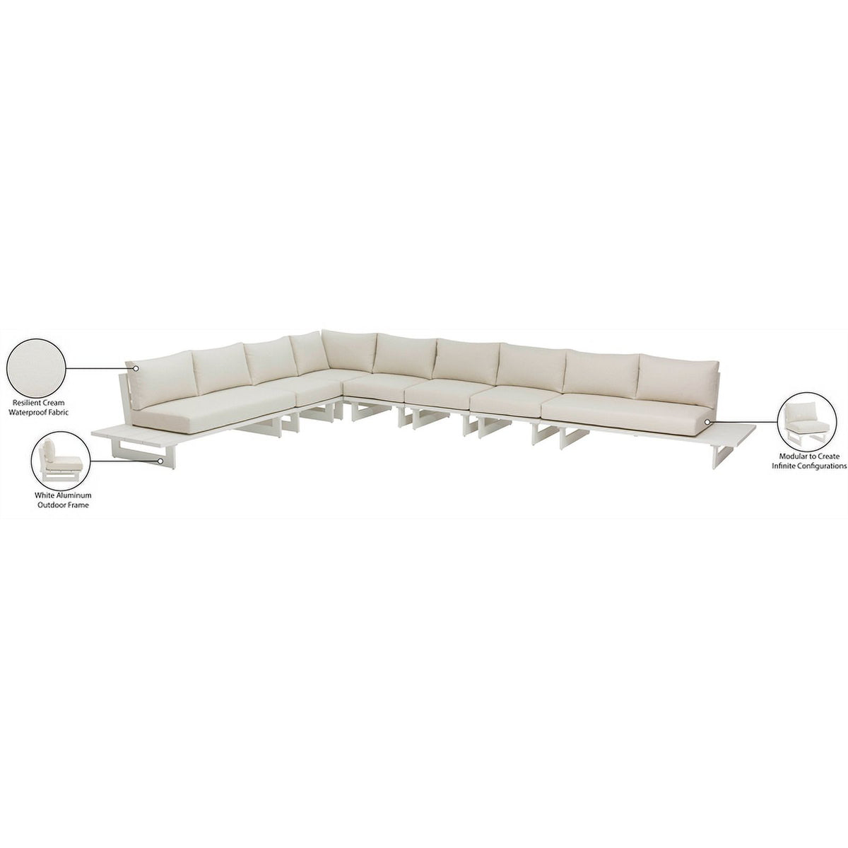 Cream Water Resisting Outdoor Modular Sectional C3704
