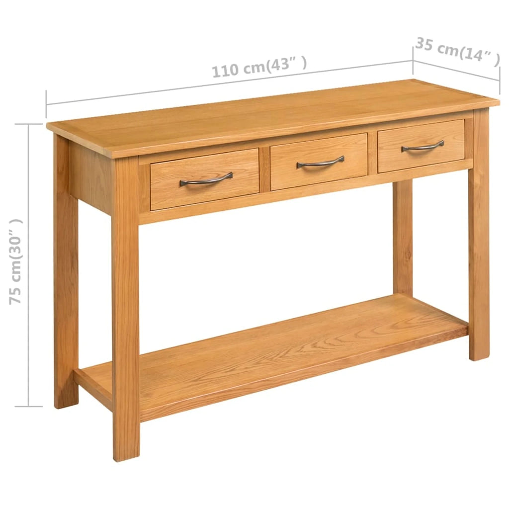 Solid Oak Wood Console Table S78361
