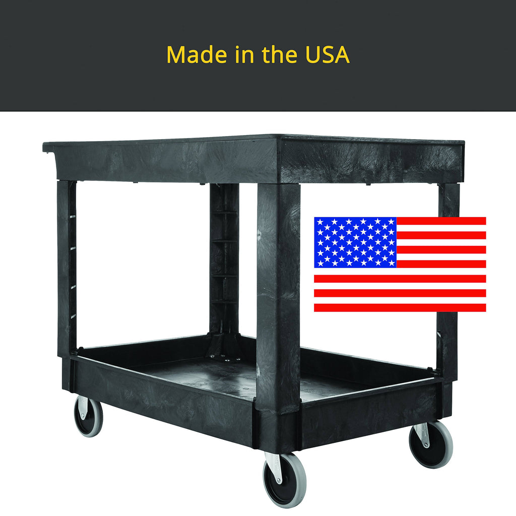 Black 2 Shelf Utility Cart L214