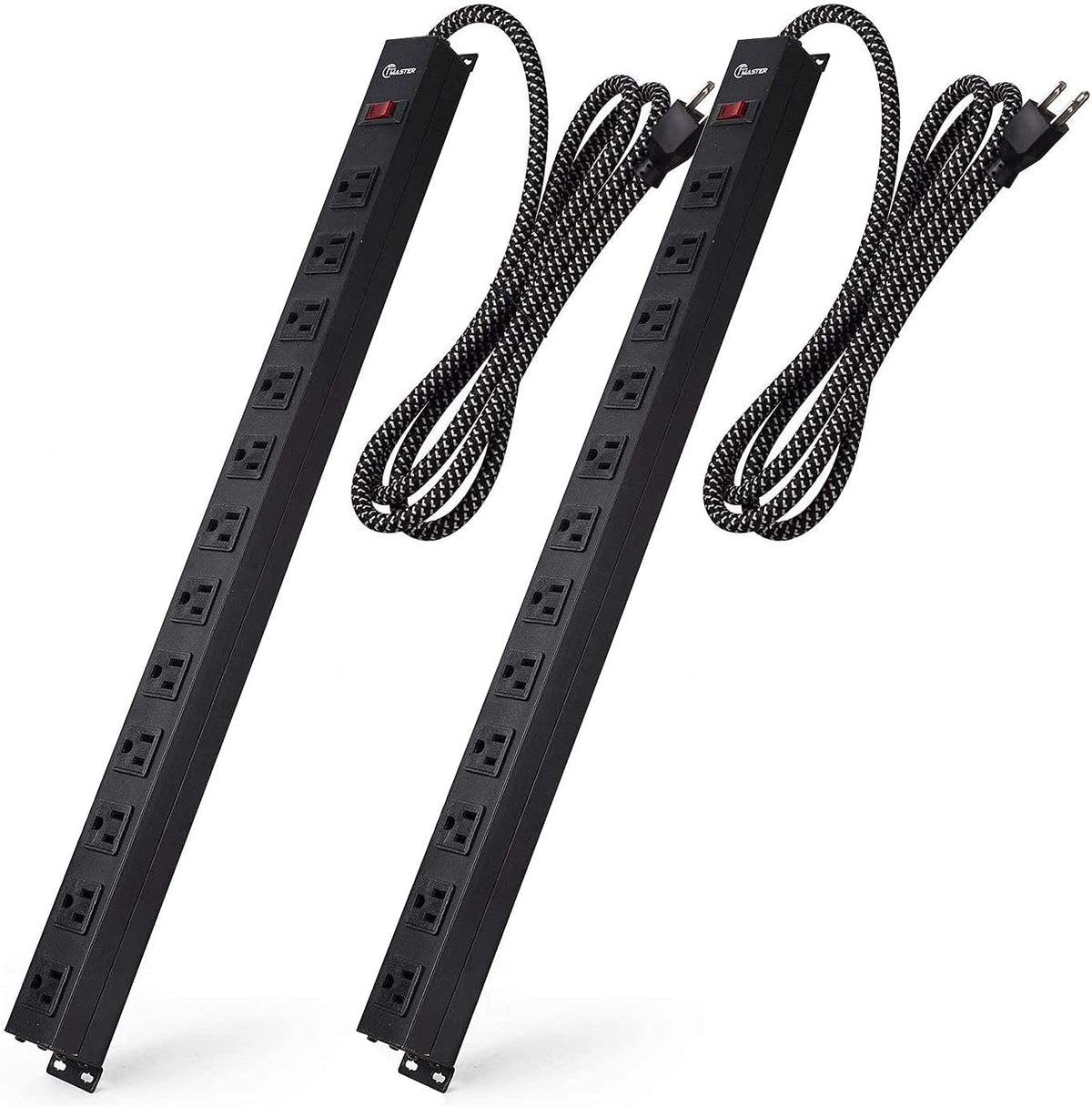 12 Outlet 2 Pack Heavy Duty Power Strip with 6 feet Extension Cord G511