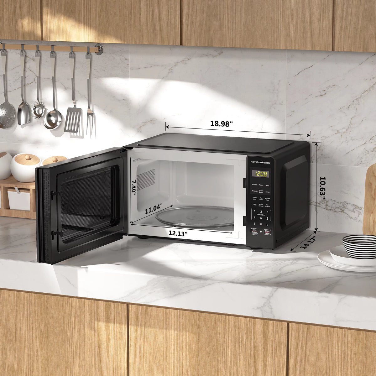 0.9 Cu ft 900 Watts Stainless Steel Countertop Microwave Oven N701