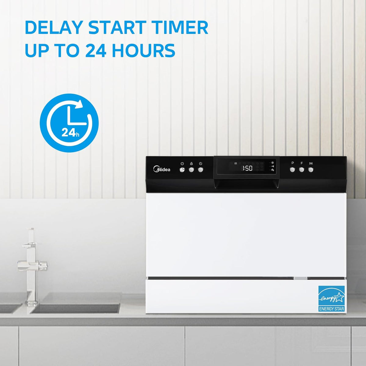 White Portable Dishwasher, 6 Place Settings A849
