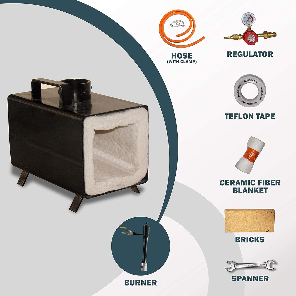 Single Burner Propane Gas Forge with Stand G466649