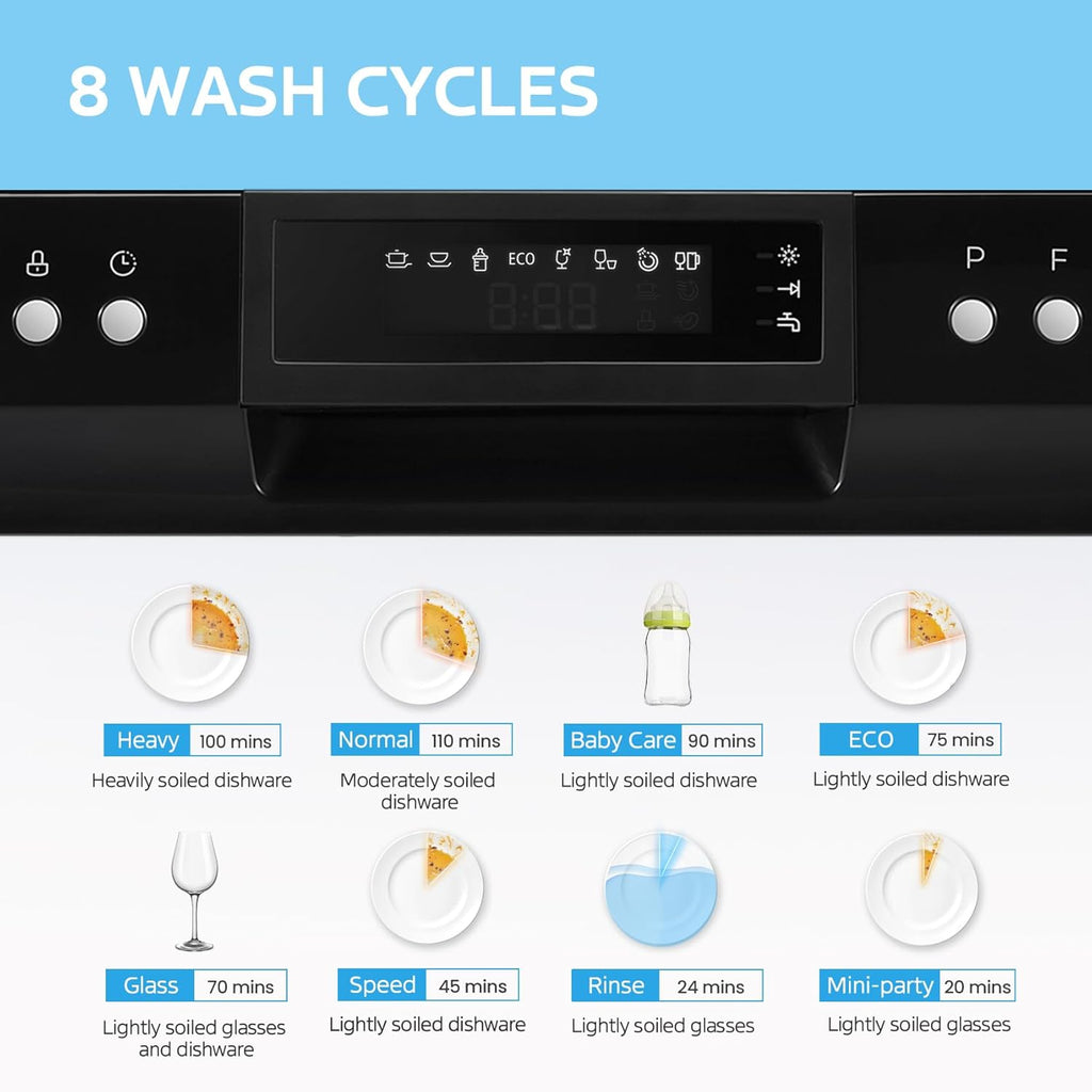 White Portable Dishwasher, 6 Place Settings A849