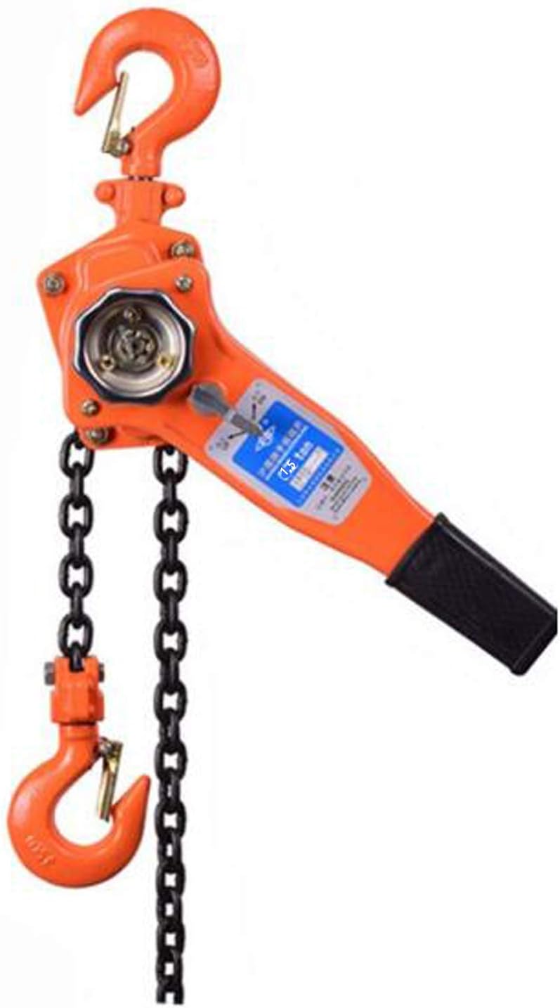 1-1/2 Ton Manual Lift Lever Block Chain Hoist, 20 feet Ratchet Chain Hoist Puller X77827