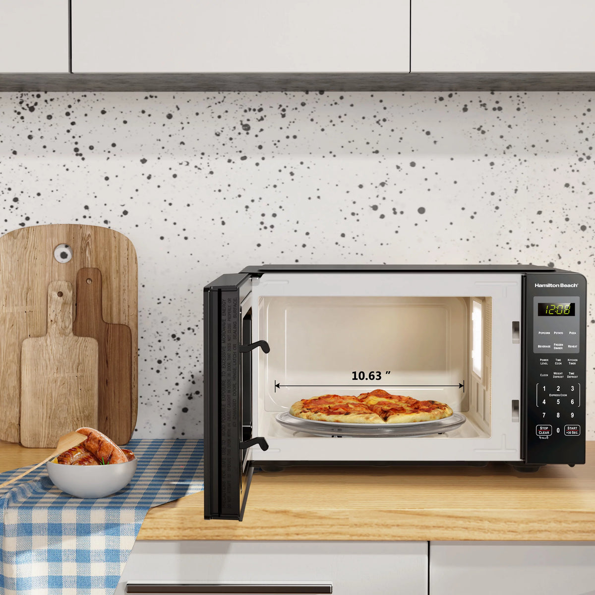 0.9 Cu ft 900 Watts Stainless Steel Countertop Microwave Oven N701
