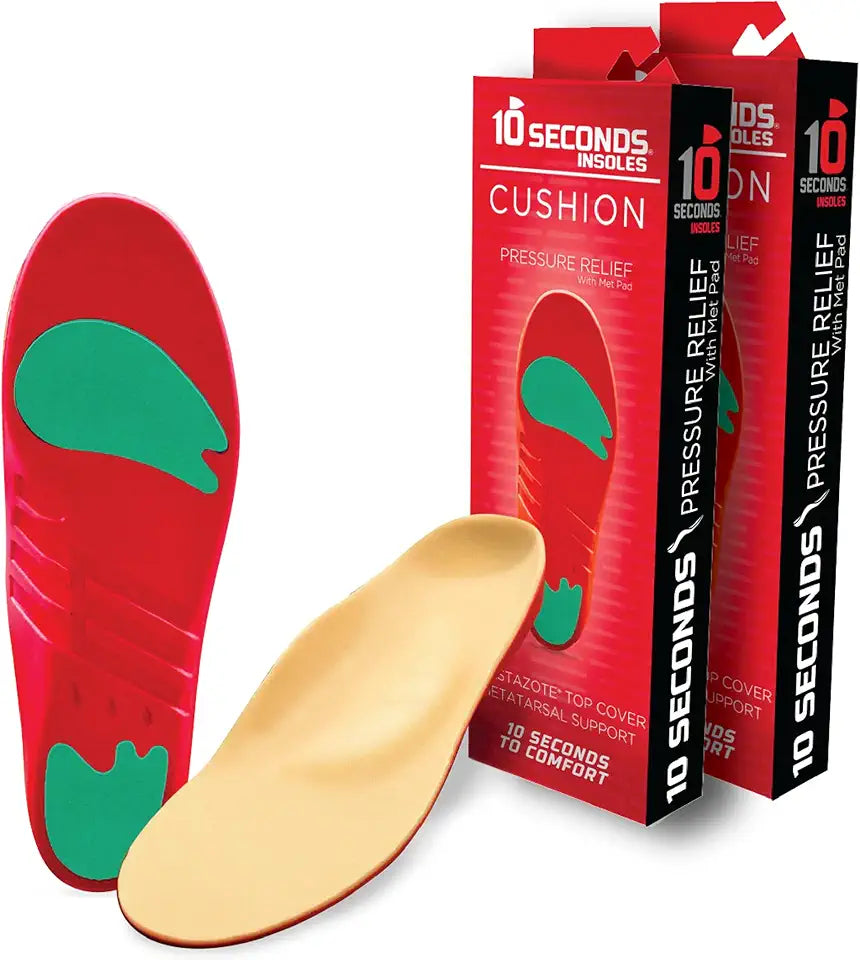 10 Seconds Pressure Relief Medium Arch Support Trim to Fit Memory Foam Topper 2-Pack H8834